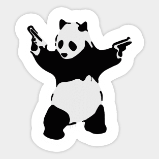 Banksy Pandamonium Armed Panda Sticker